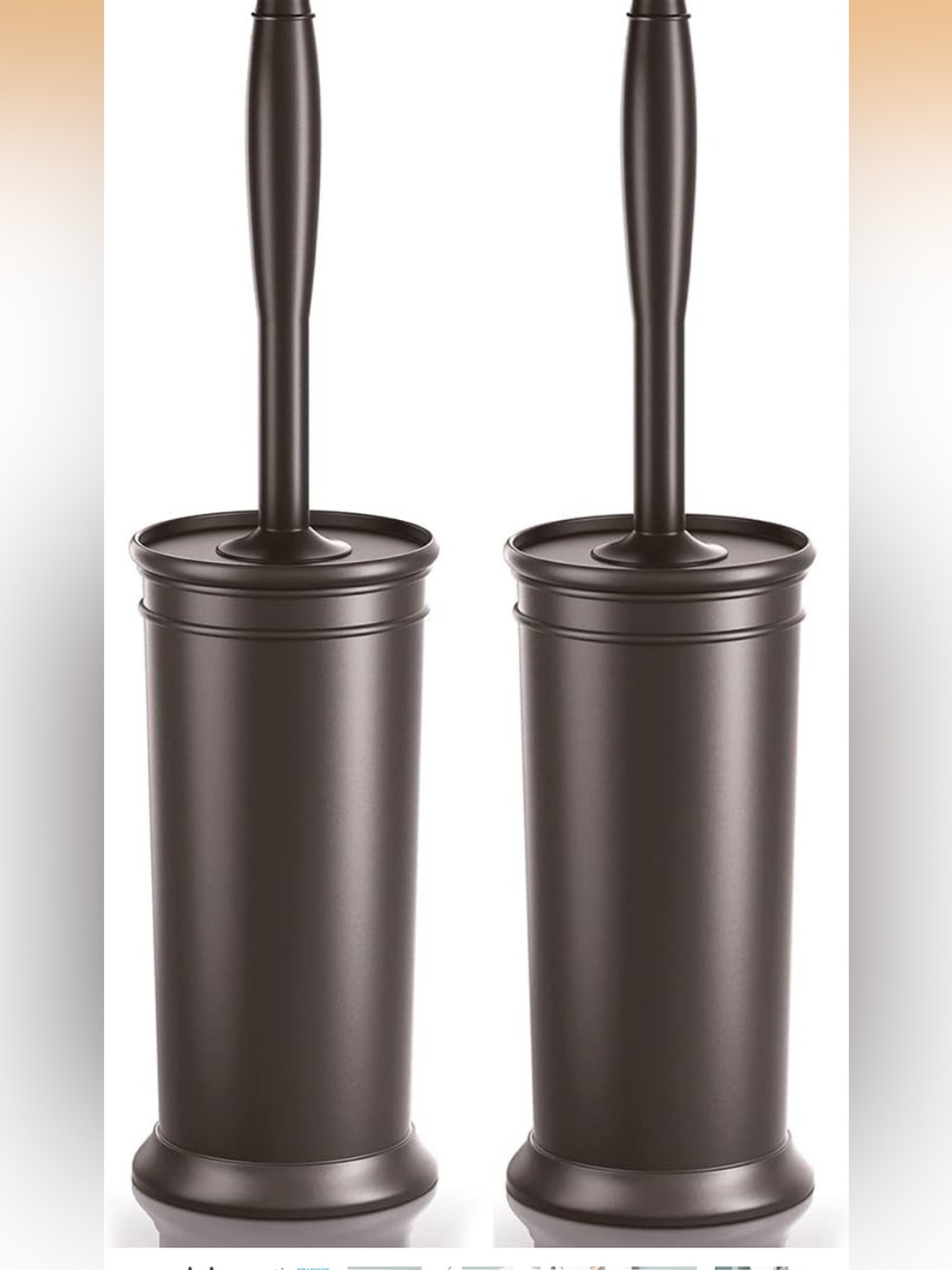 Amazon Bronze Toilet Brush and Covered Holder Set